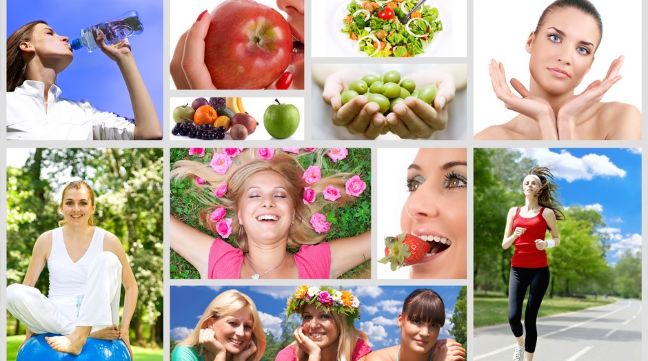 Healthy lifestyle collage.
